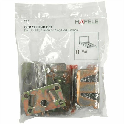 Hafele Steel Bed Fitting Set for Double, Queen, King Frames - Durable, Easy Installation