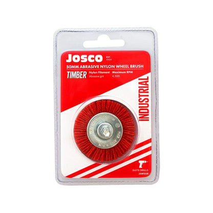 Josco 50mm Abrasive Nylon Wheel Brush for Paint, Rust, and Burr Removal