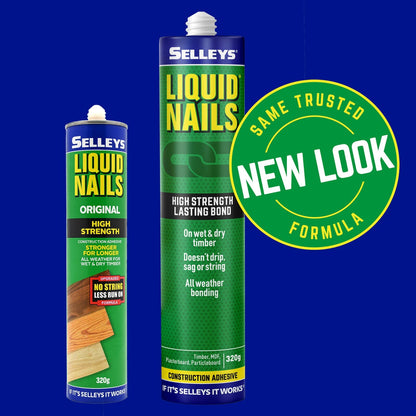 Selleys Liquid Nails 320g Construction Adhesive - High Strength, Less Mess, Indoor/Outdoor Use