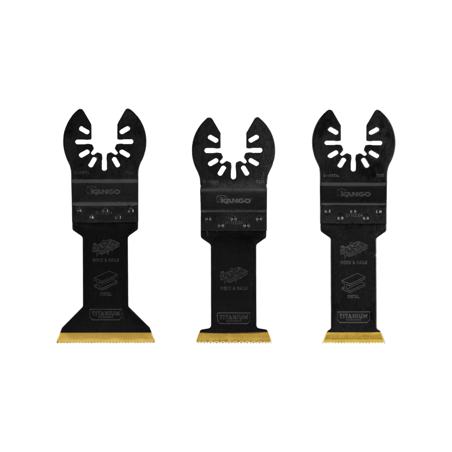 Kango 3-Piece Metal Plunge Cut Multi-Tool Blade Set, Titanium Coated, Universal Fit