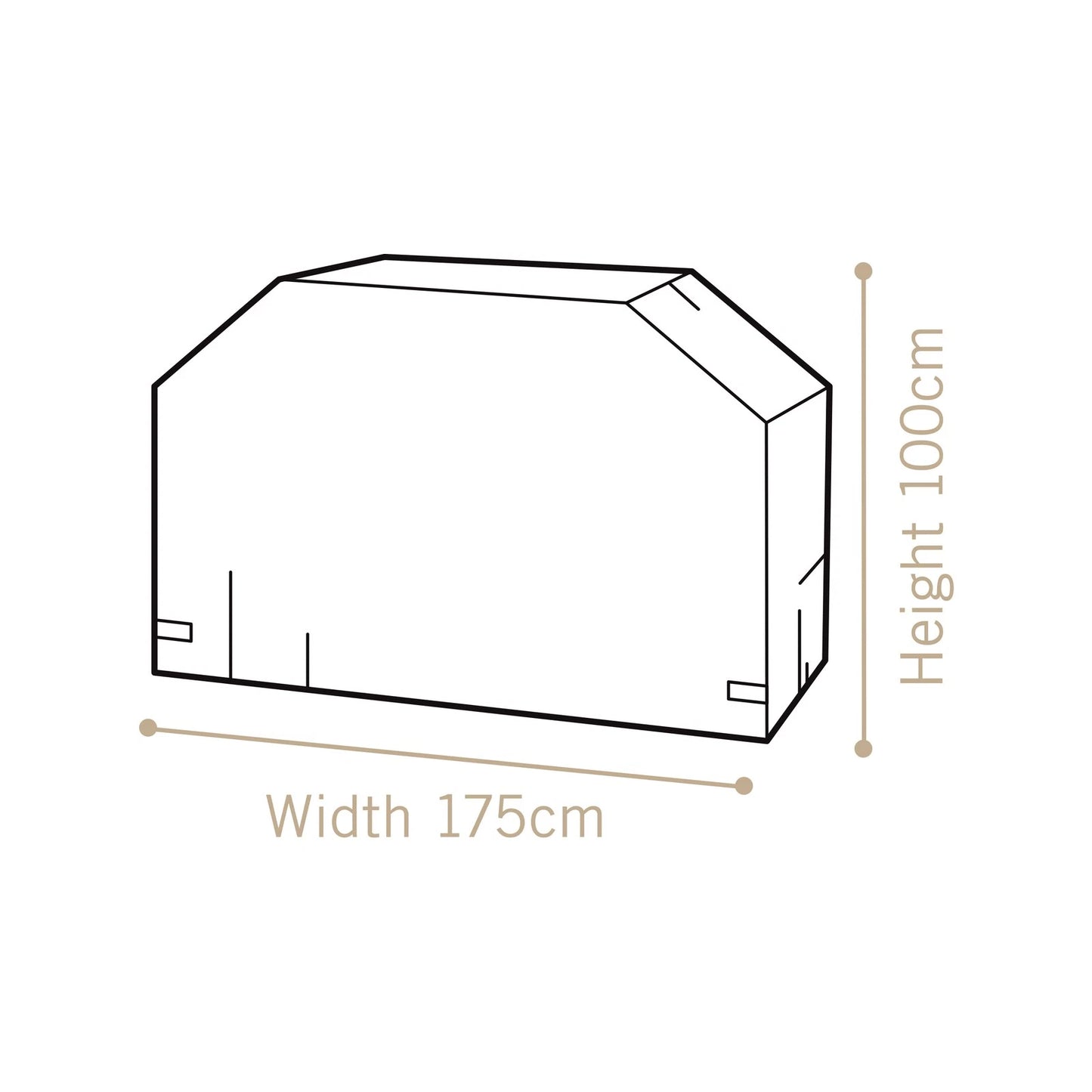 6 Burner Hooded BBQ Cover - UV & Water-Resistant, Secure Fit, 175W x 65D x 100H cm