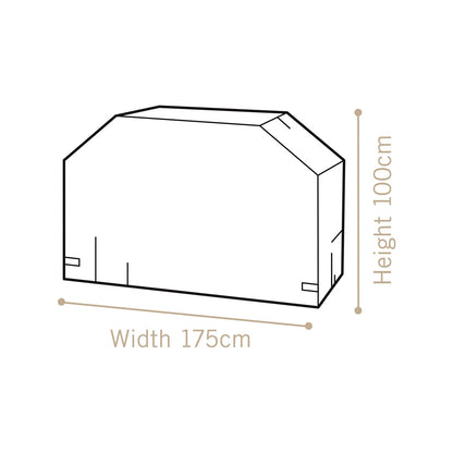 6 Burner Hooded BBQ Cover - UV & Water-Resistant, Secure Fit, 175W x 65D x 100H cm