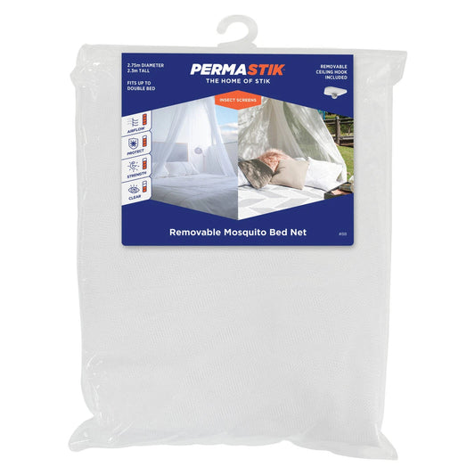 Permastik Mosquito Bed Net Kit, Fits Queen Beds, Durable Polyester, Easy Setup, Indoor/Outdoor Use