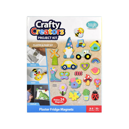 Boyle Crafty Creators Plaster Fridge Magnets Kit - 24 Moulds, Paints, Magnetic Strips