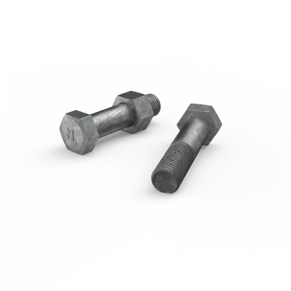 ZENITH M16 x 65mm Galvanised Hex Head Bolts & Nuts, Corrosion Resistant