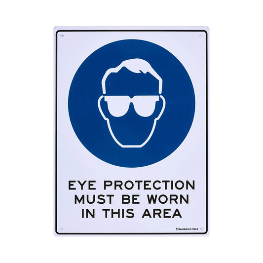 Sandleford Eye Protection Sign 300x225mm UV Resistant Polypropylene Outdoor Use