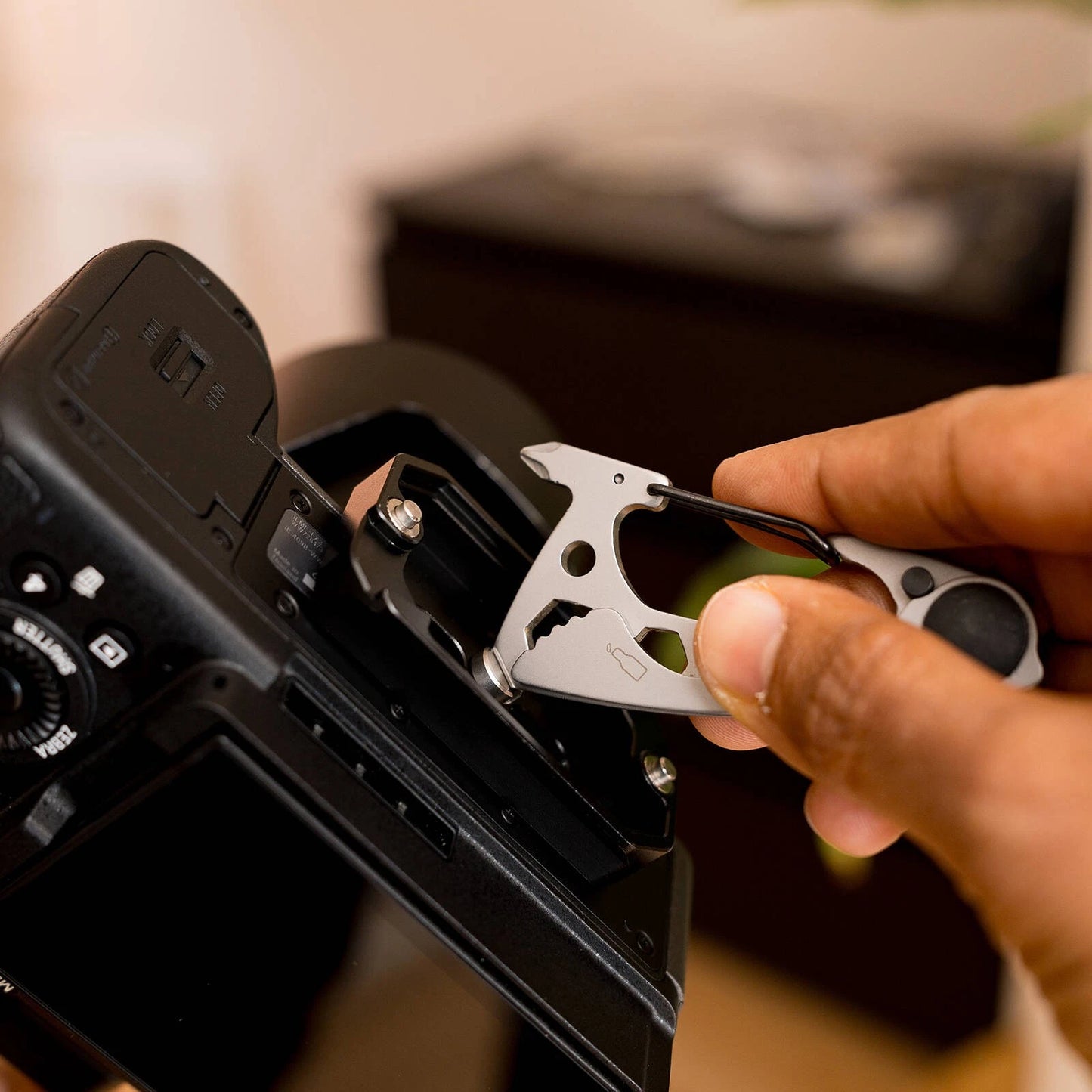 Titanium 77mm Stainless Steel Multi-Purpose Carabiner with Tools