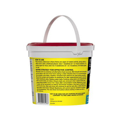 RATSAK Fast Action Wax Blocks 66 Pack - Moisture Resistant, Fast-Acting Rodenticide
