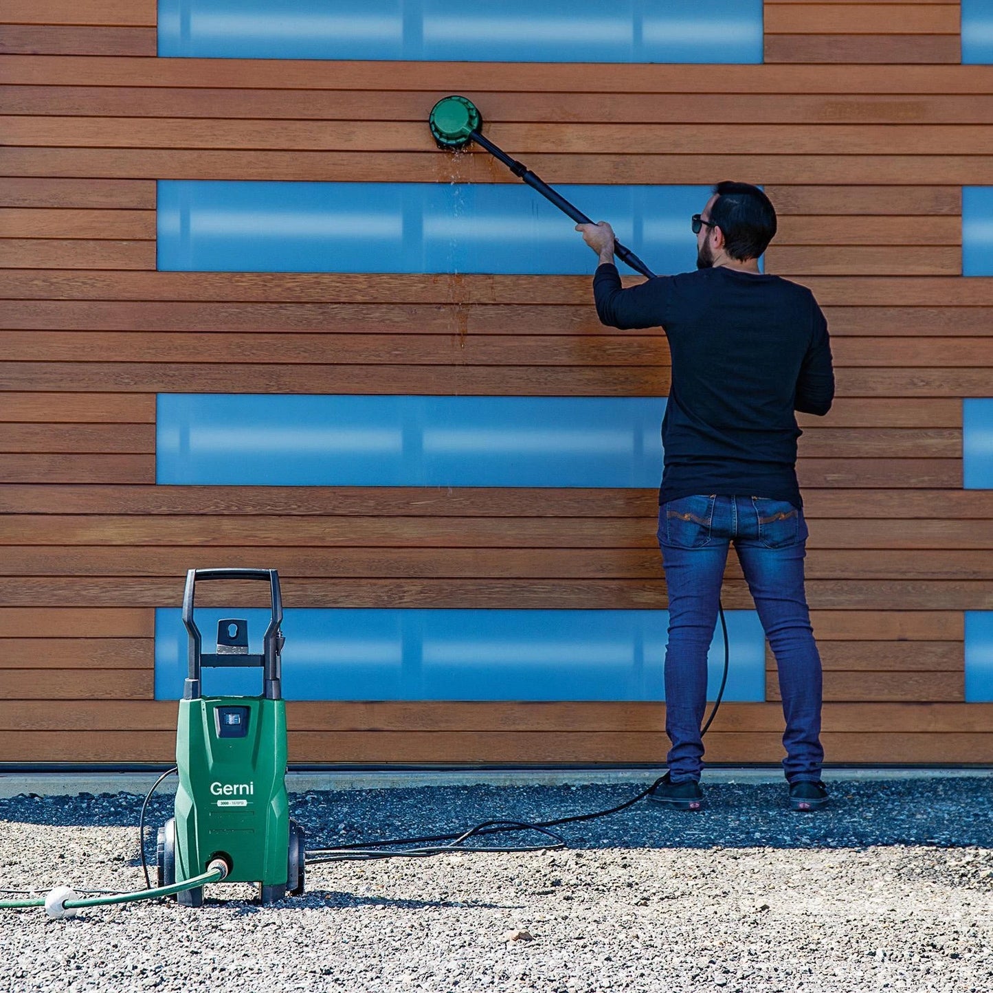 Gerni Rotary Brush with Rotating Head & Long Reach Handle for Delicate Surfaces