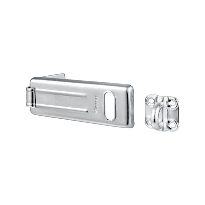 Master Lock 112mm Steel Hasp & Staple, Weather-Resistant, Cut-Resistant, Zinc Plated