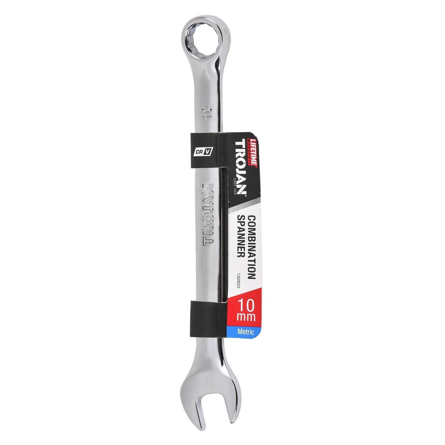 Trojan 10mm Combination Spanner, Chrome Vanadium, 12 Point Ring, Lifetime Warranty