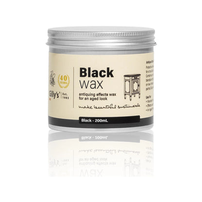 Gilly's Black Wax 200ml - Antique Effects, Rich Black Finish, Natural Ingredients