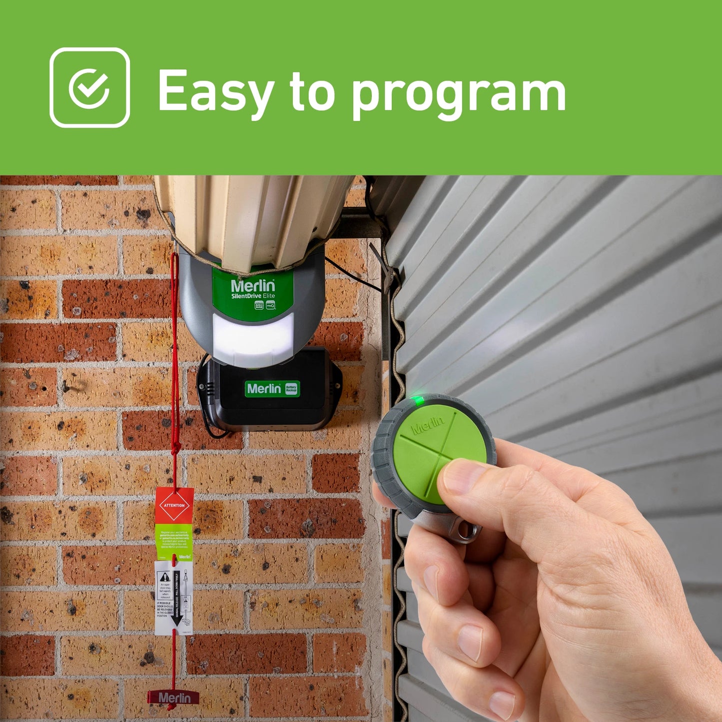 Merlin Water Resistant 4-Button Garage Door Remote, IP65, Universal Compatibility