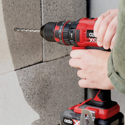 Ozito PXC 18V Hammer Drill Kit, 2.5Ah Battery, 13MM Keyless Chuck, 2 Speed, 21 Torque Settings
