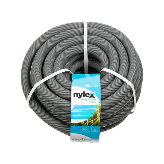 Nylex 34mm x 20m Grey Water Hose - Versatile, Flexible, Universal Compatibility