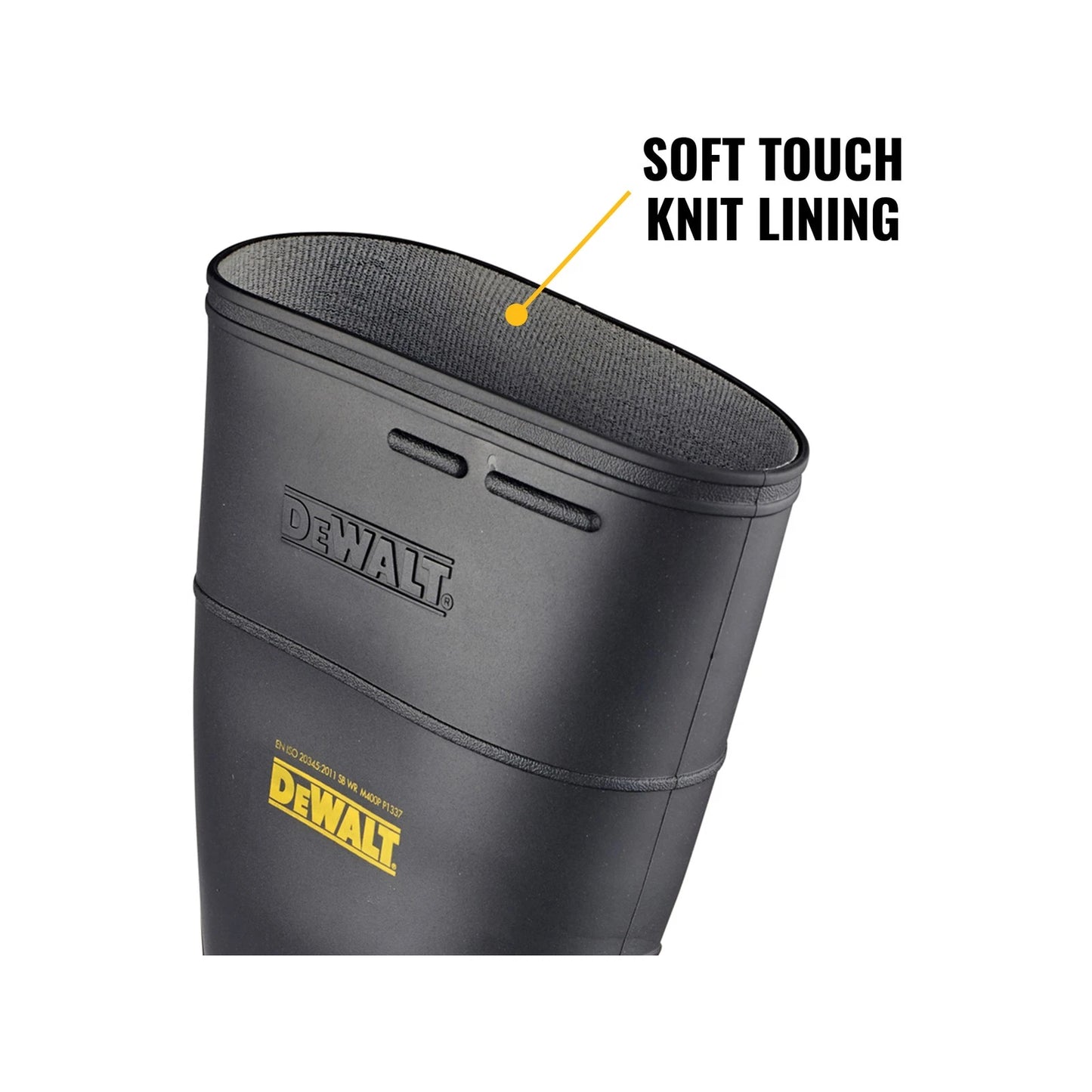 DeWALT Midland PVC Safety Gumboot Size 7 - Anti-Slip, Oil & Acid Resistant, Steel Cap