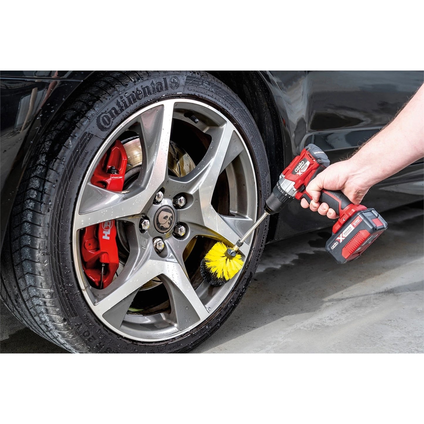 Ozito Ultimate Cleaning Brush Set for Cordless Drills - 3 Brushes, Versatile Surfaces