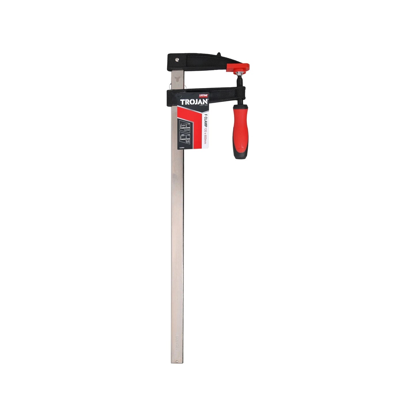 Trojan 600x120mm F Clamp, 320kg Force, Swivel Shoe, Lifetime Warranty