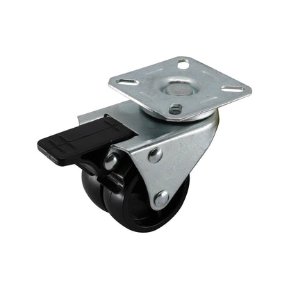Move It 50mm Twin Wheel Castor with Swivel Brake, 70kg Load, Nylon Wheels