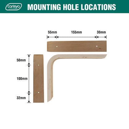 Carinya Plywood Angle Bracket 240x190mm, DIY Customizable, Durable, 20kg Load Capacity