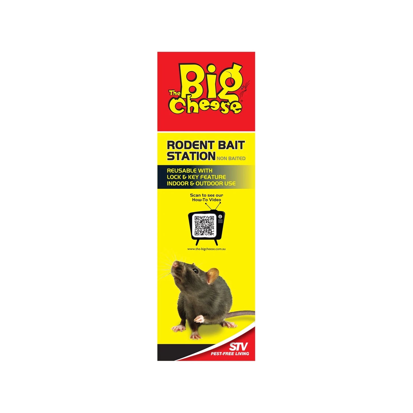 The Big Cheese Rodent Bait Station - Lockable, Reusable, Child & Pet Safe, Indoor/Outdoor Use