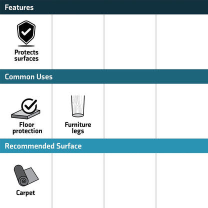 Surface Gard 9.5mm Black Round Plastic Chair Tips - 4 Pack, Easy Glide, Floor Protection