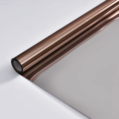 Pillar Bronze Mirror Static Window Film 0.45 x 2m - Decorative, Removable, Privacy