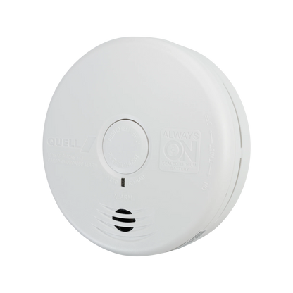 Quell Worry-Free Photoelectric & CO Alarm, 10-Year Battery, Dual Detection, Kitchen Safe