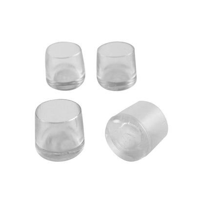 Surface Gard 16mm Clear Round Chair Tips 4 Pack - Easy Glide, Floor Protection, Noise Reduction