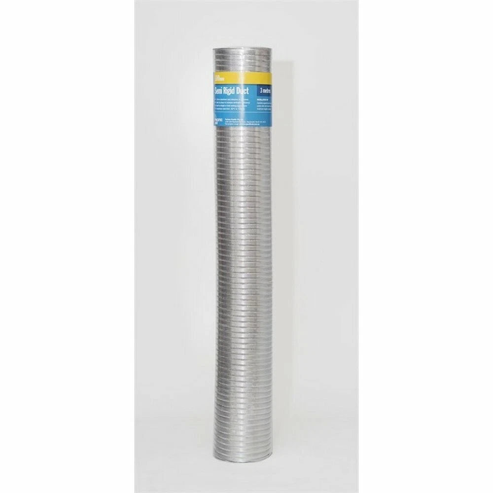 Pacific Air 3m x 100mm Semi Rigid Aluminium Duct - Fire Safe, Durable, Efficient