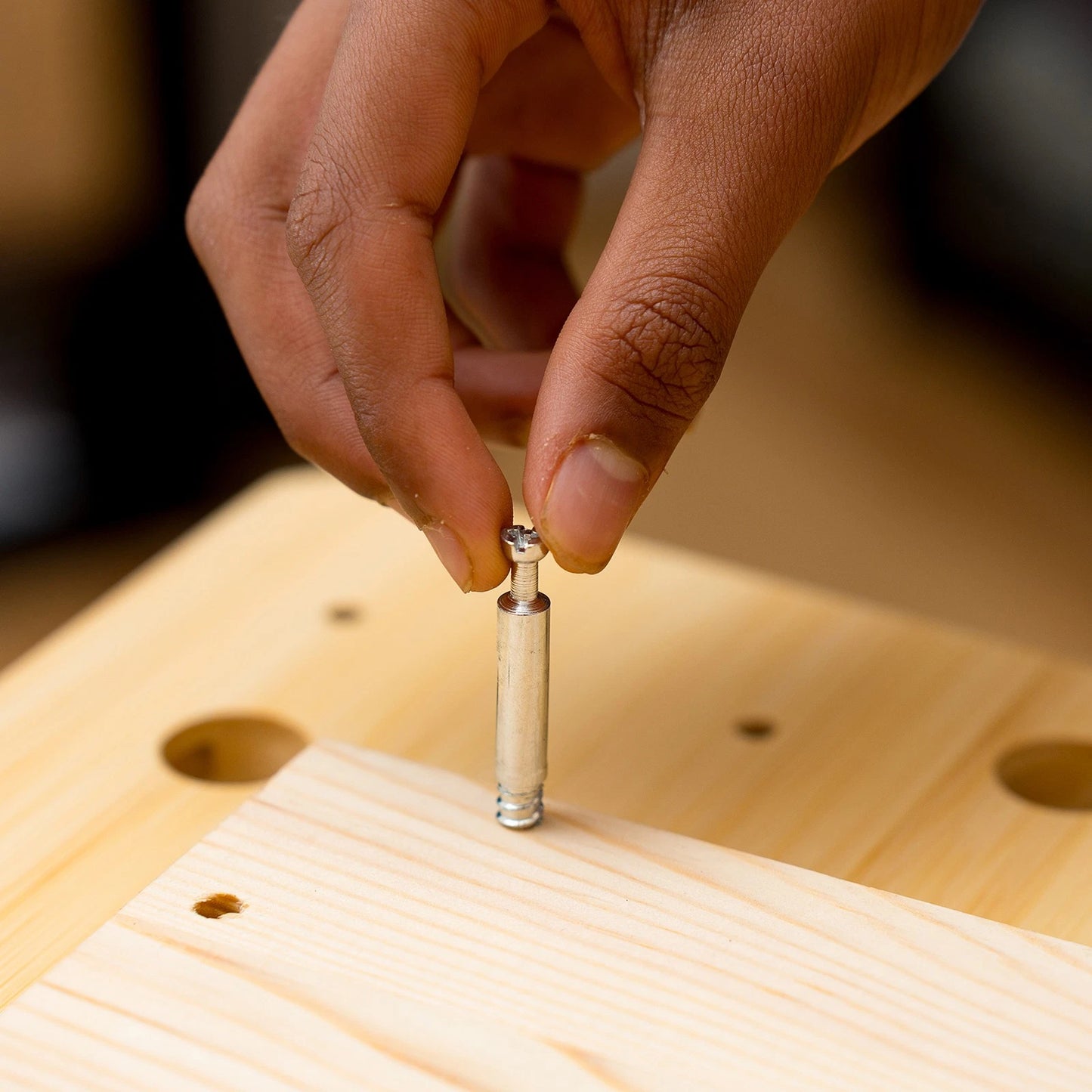 Taskmaster 44mm Cam Connector & Bolt 8 Pack, Nickel Plated Zinc, Rust Resistant