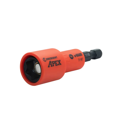 Crescent APEX 7/16" Magnetic Nutsetter, u-GUARD Cover, Non-Marring, Heat Treated Steel
