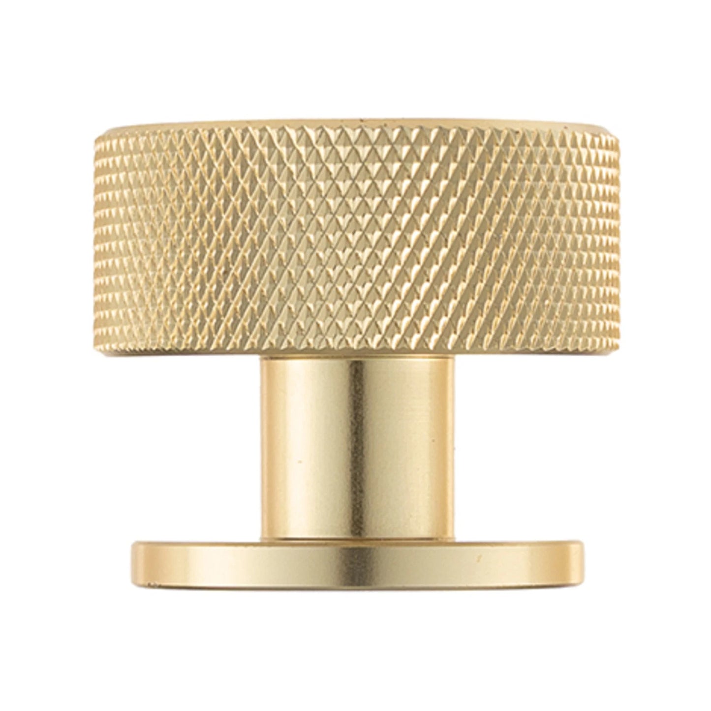 Taskmaster 32.5mm Knurled Brushed Brass Cabinet Knob – Modern Design, Easy Install