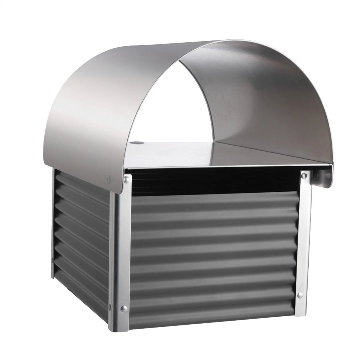 Sandleford Woodland Grey Post Mount Letterbox, Galvanised Steel, Easy Install, Stylish Design