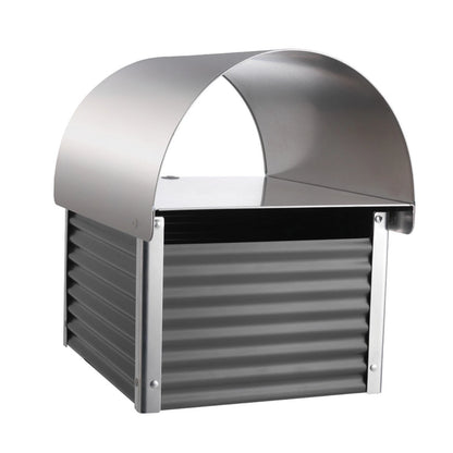 Sandleford Woodland Grey Post Mount Letterbox, Galvanised Steel, Easy Install, Stylish Design