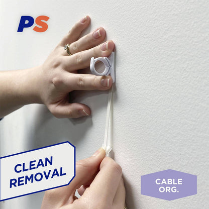 Permastik Small Cable Clips 25 Pack, No Drilling, Easy Removal, Indoor Use