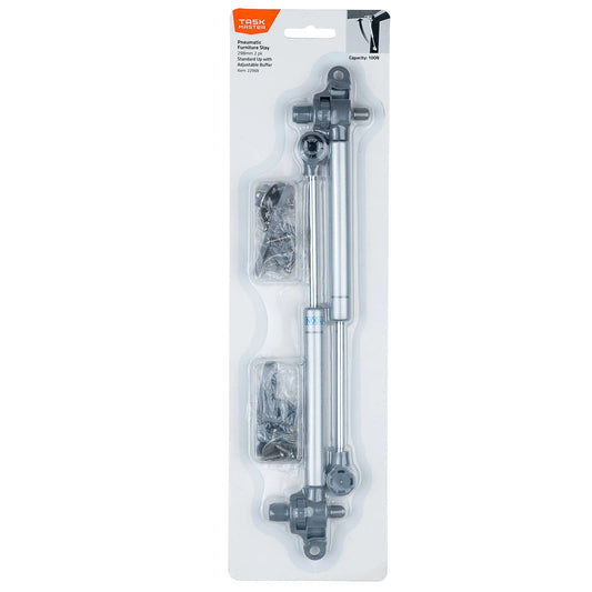 Taskmaster Pneumatic Furniture Stay 298mm 100N, Easy Install, Grey, 2 Pack