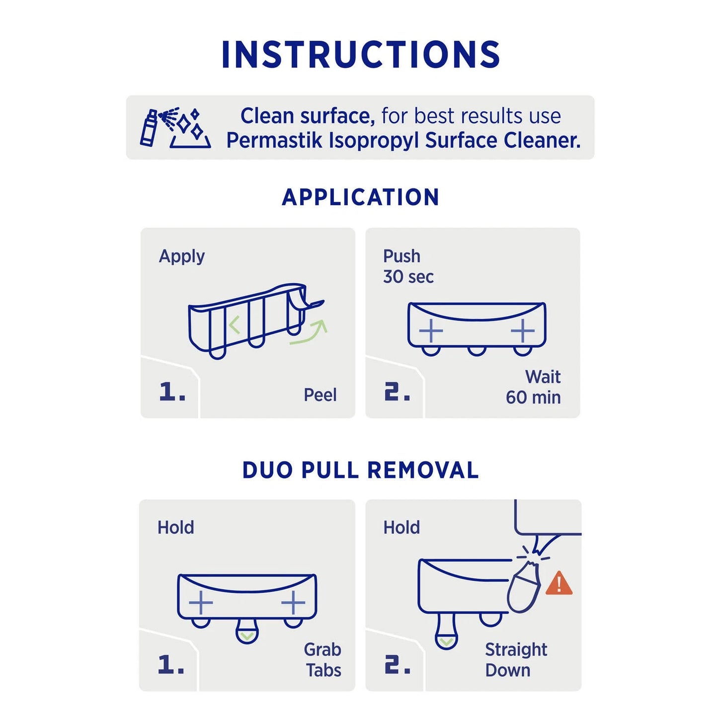 Permastik Clear Utility Caddy, Self-Adhesive, Holds 1kg, No Drilling Required
