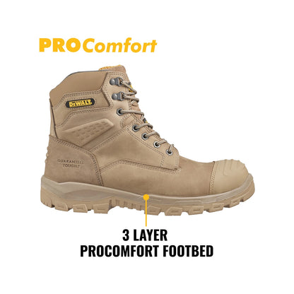 DeWALT Size 9 Stone Apex Safety Work Boot, Slip-Resistant, Composite Toe, Nubuck Leather