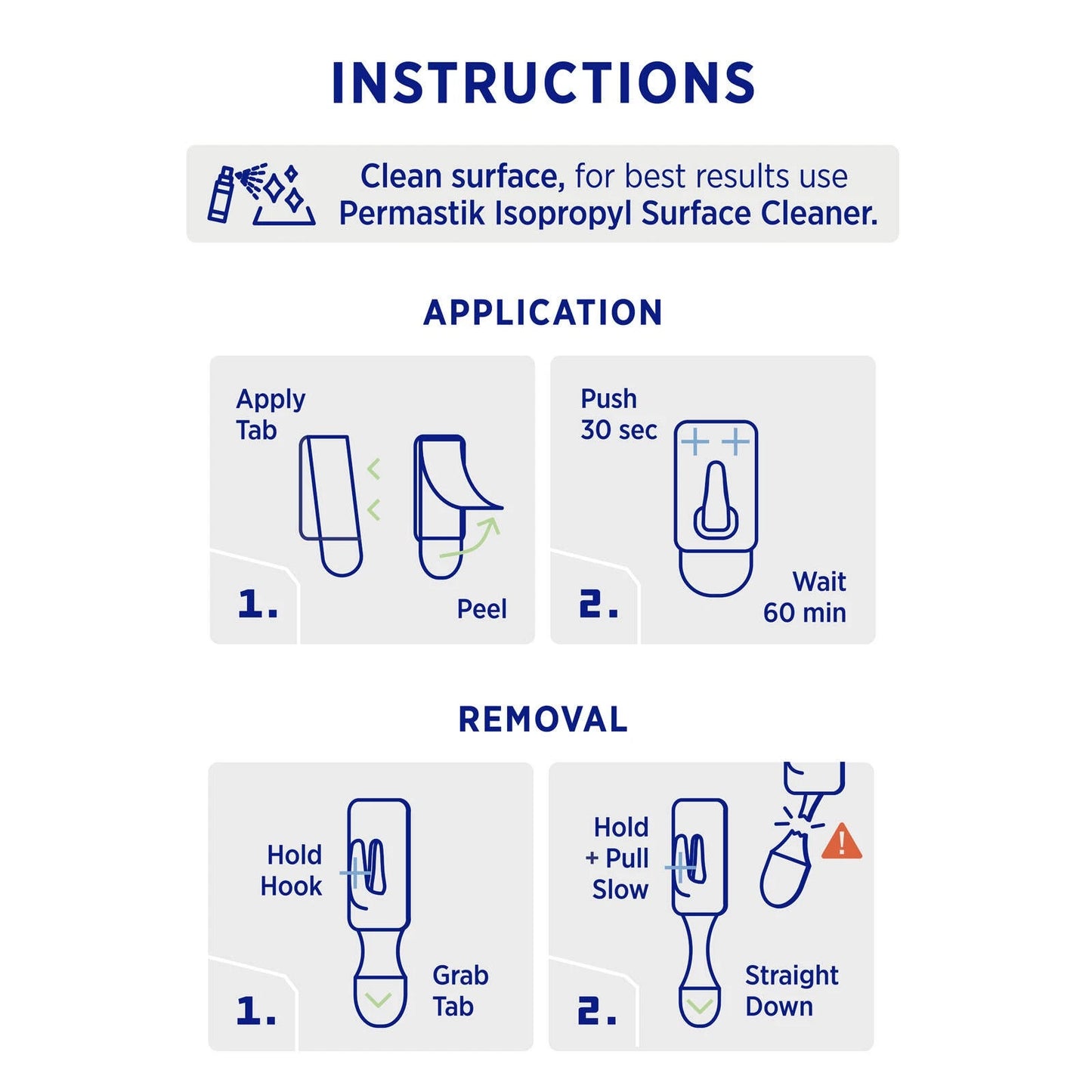 Permastik Clear Mini Clips 25 Pack, Damage-Free, Holds 300g, Indoor Use