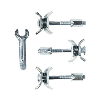 Hafele 65mm Steel Benchtop Connector 3 Pack - Easy Install, Galvanised Finish