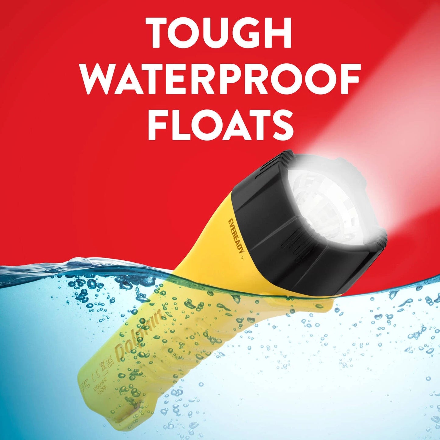 Eveready Dolphin Hybrid Rechargeable Floating LED Flashlight 225 Lumens Waterproof