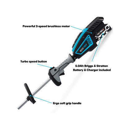Victa 18V Cordless Line Trimmer Kit, 5.0Ah Battery & Charger, 330mm Cutting Width