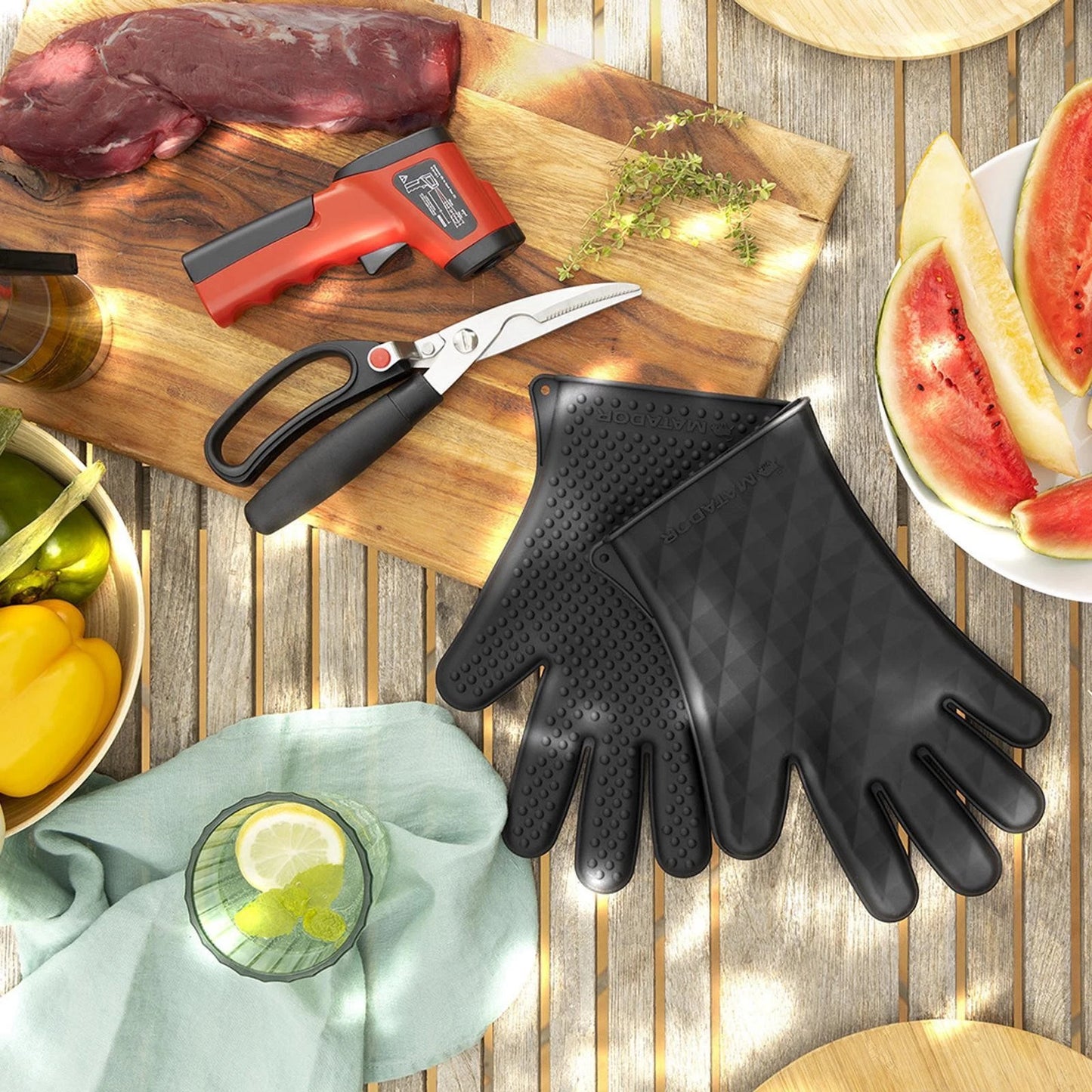 Matador Silicone Pit Gloves - Heat Resistant 250ºC, Food Grade, Durable Cooking Protection