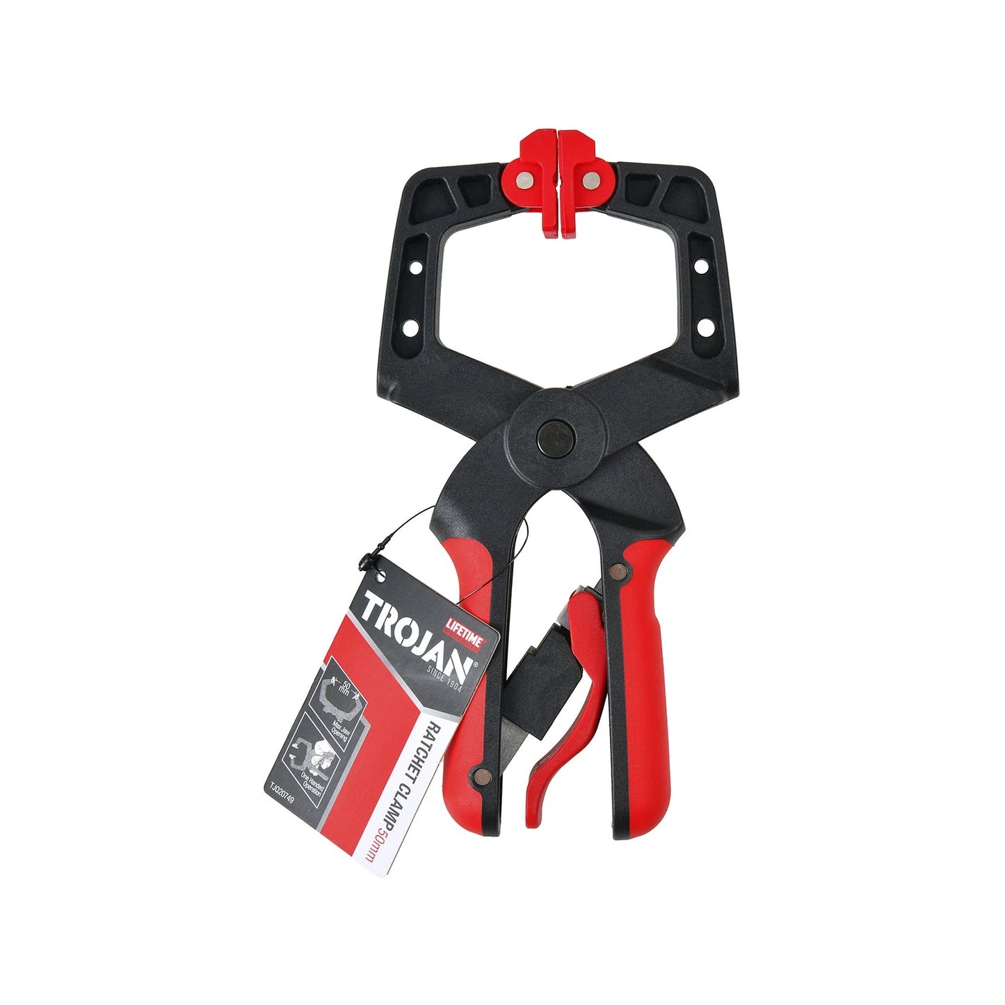 Trojan 50mm Ratchet Clamp, One-Handed Operation, Quick Release, Lifetime Warranty