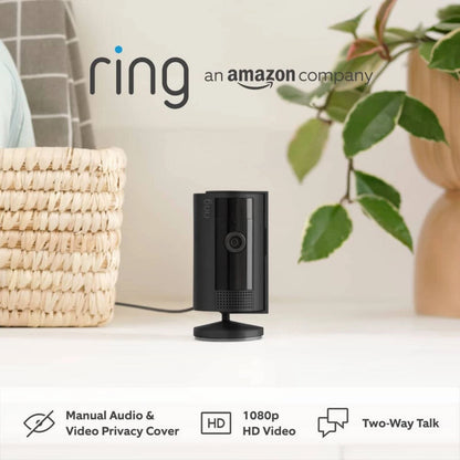 Ring Black 2nd Gen Indoor Camera, 1080p HD, Motion Alerts, Two-Way Talk, Night Vision