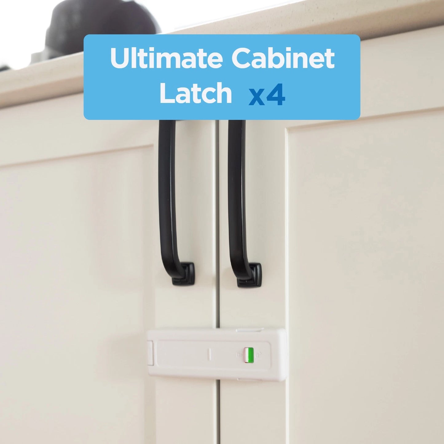Perma Child Safety Ultimate Cabinet Latch 4 Pack, Triple Action Lock, Easy Install