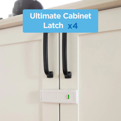 Perma Child Safety Ultimate Cabinet Latch 4 Pack, Triple Action Lock, Easy Install