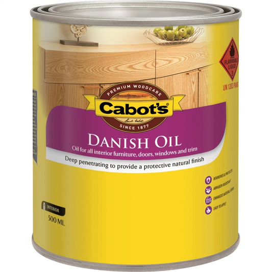 Cabot's 500ml Clear Danish Oil - Interior Timber Protection, Matte Finish, Easy Application