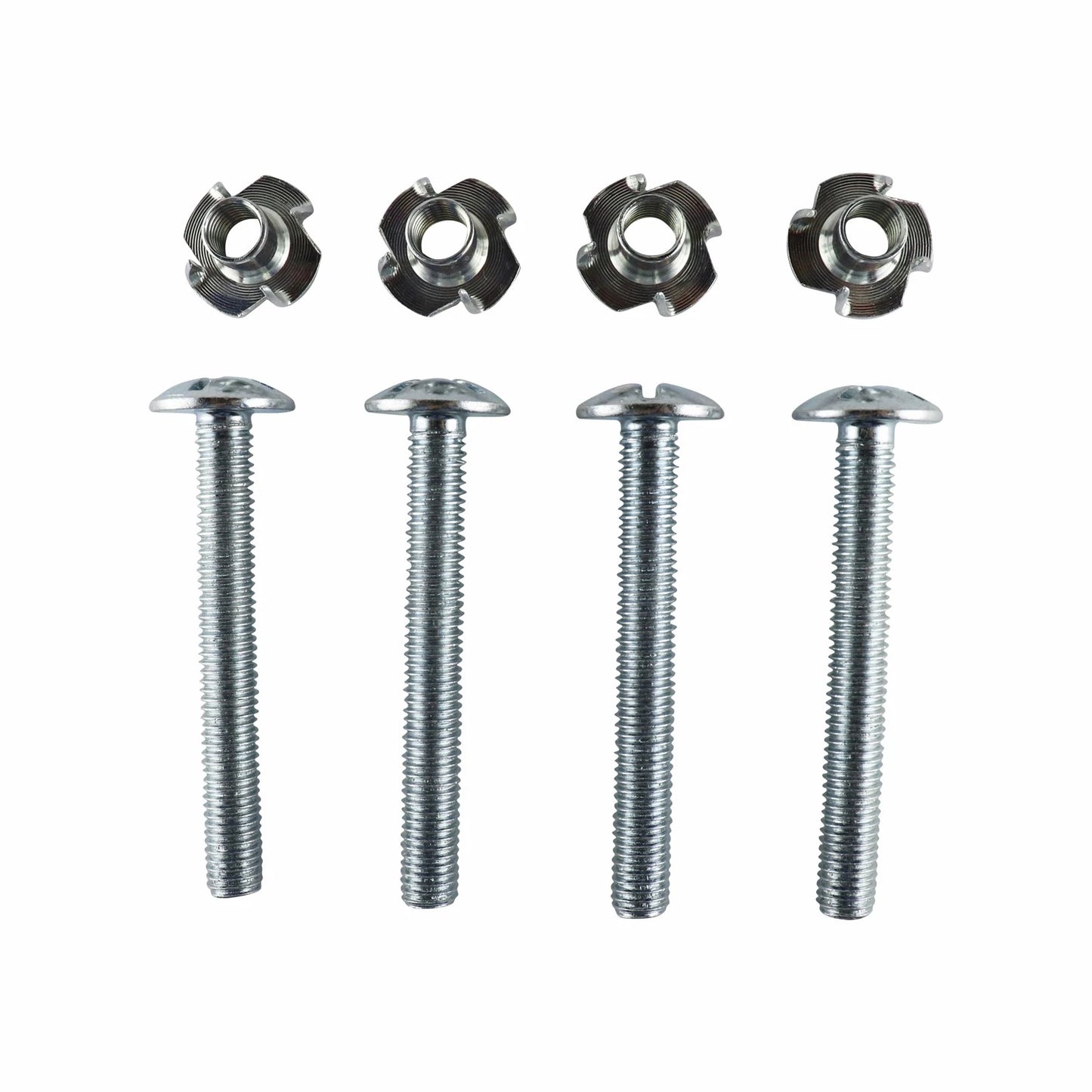 Everhang M10 x 80mm Zinc Plated Tee Nut and Bolt 4 Pack - Flush Mount, Durable, Versatile